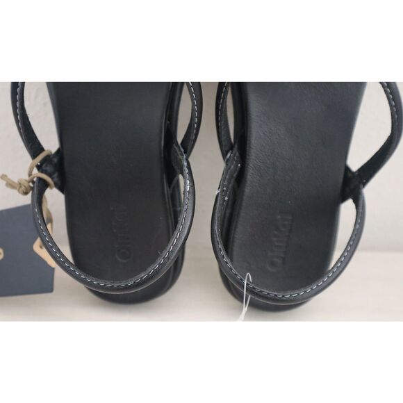 OluKai 20515-4040 Women's Sz 8W Black Leather Tiare Strappy Slip-On Sandals - Picture 10 of 16